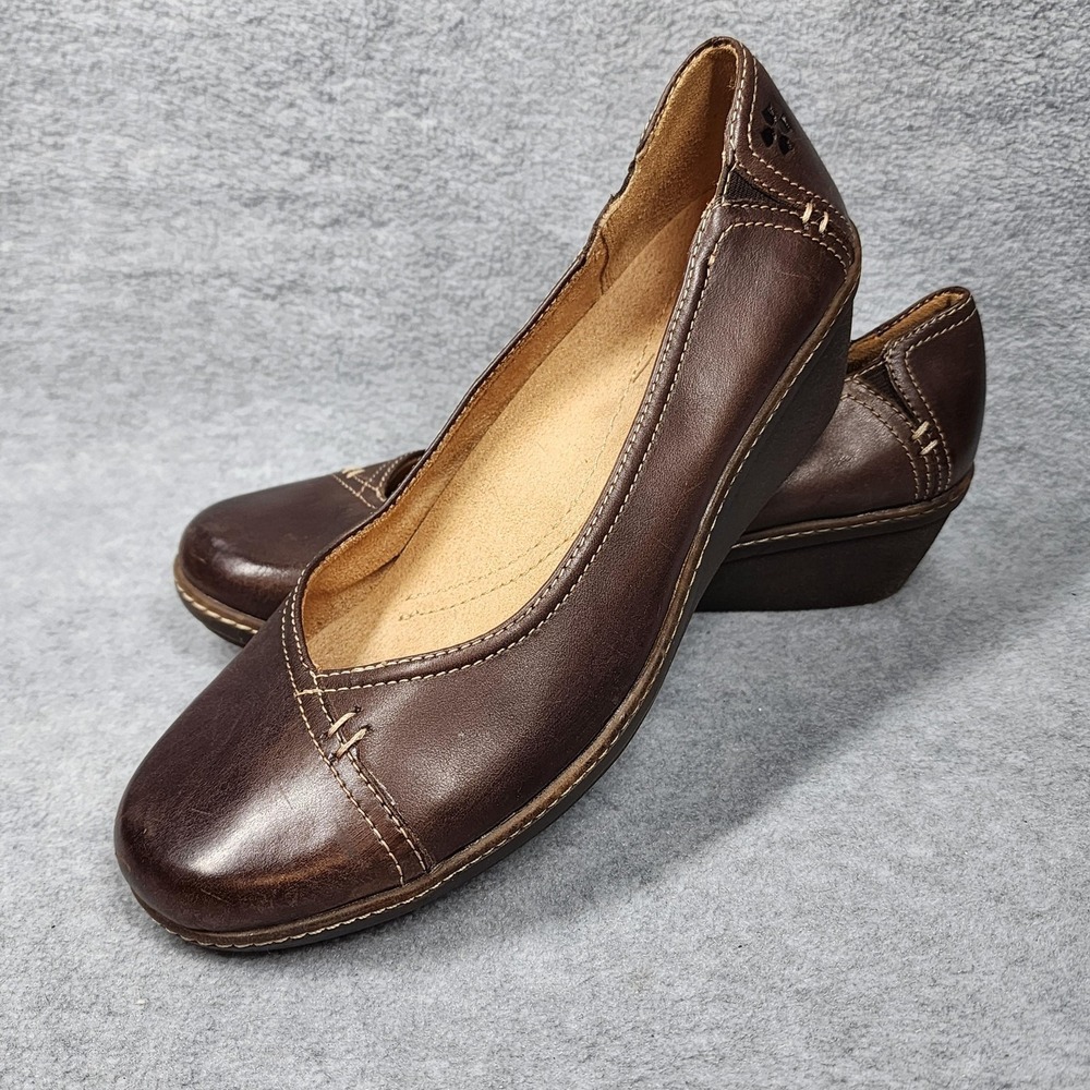 Naturalizer Shoes Womens Size 8.5 Brown Leather Genie Comfort Slip On Flats